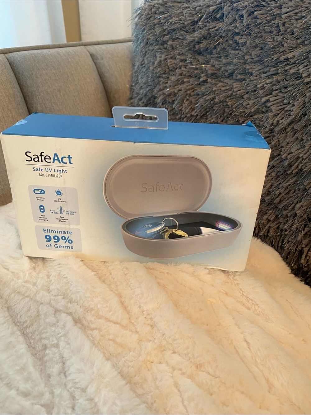 : NIB SafeAct UV Light Box Sterilizer + Fast Wireless Charger - Sealed